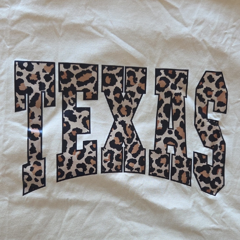 SHEIN Butter Yellow Leopard Texas Graphic Tee - Picture 2 of 3